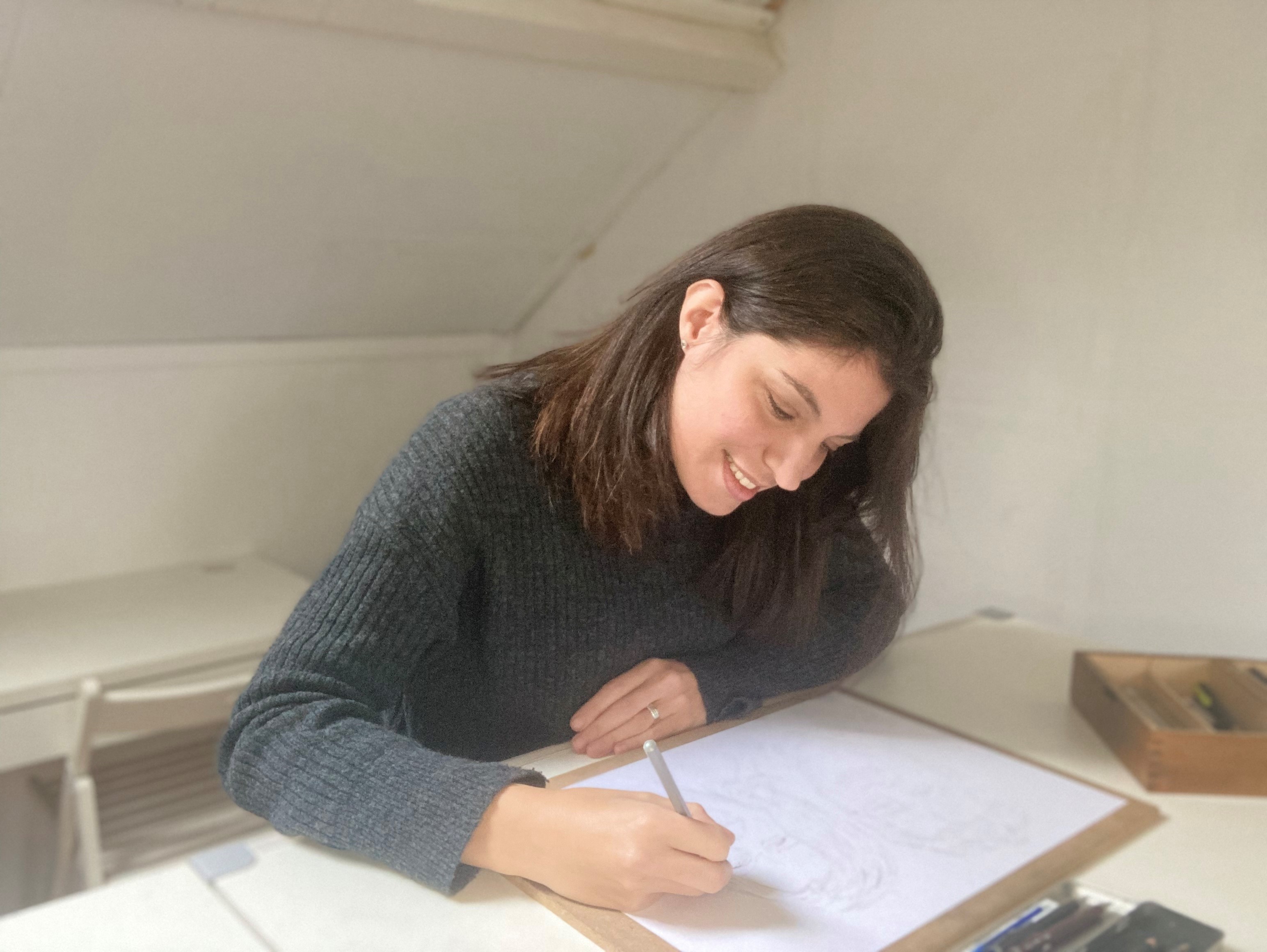 Stephanie Bunk aan het werk